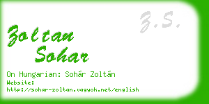 zoltan sohar business card