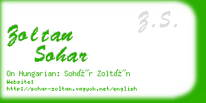 zoltan sohar business card